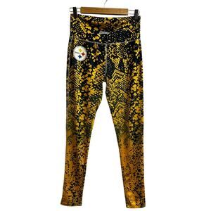 Zubaz NFL Womens Pittsburgh Steelers Logo Leggings Size Medium Football Game Day